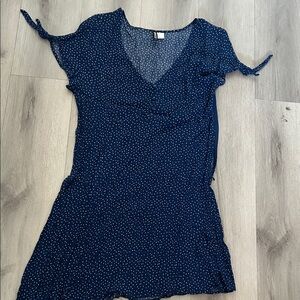 Divided Navy Blue Polka Dot Dress by H&M